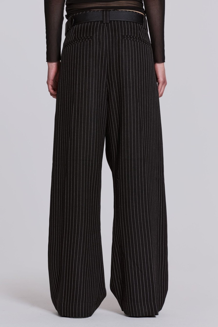 Jaded London Black Pinstripe Goliath Pants | Tailoring