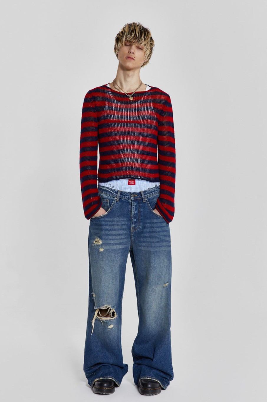 Jaded London Vintage Blue Colossus Flare Jeans | Bootcut Jeans