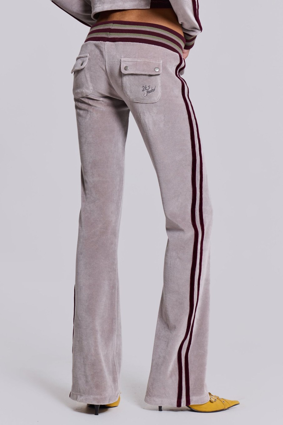 Jaded London 27 Velour Low Rise Bootcut Trousers | Loungewear