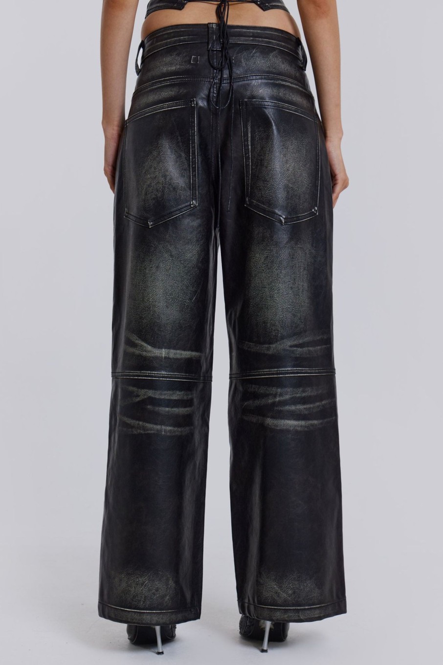 Jaded London Ash Faux Leather Colossus Trousers | Colossus Jeans