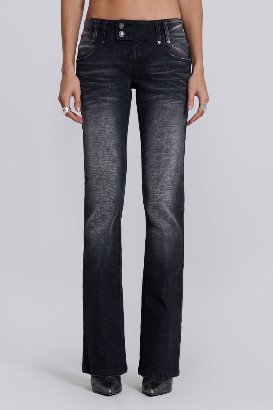 Jaded London Washed Black Thirteen Jeans | Slim/Straight Jeans