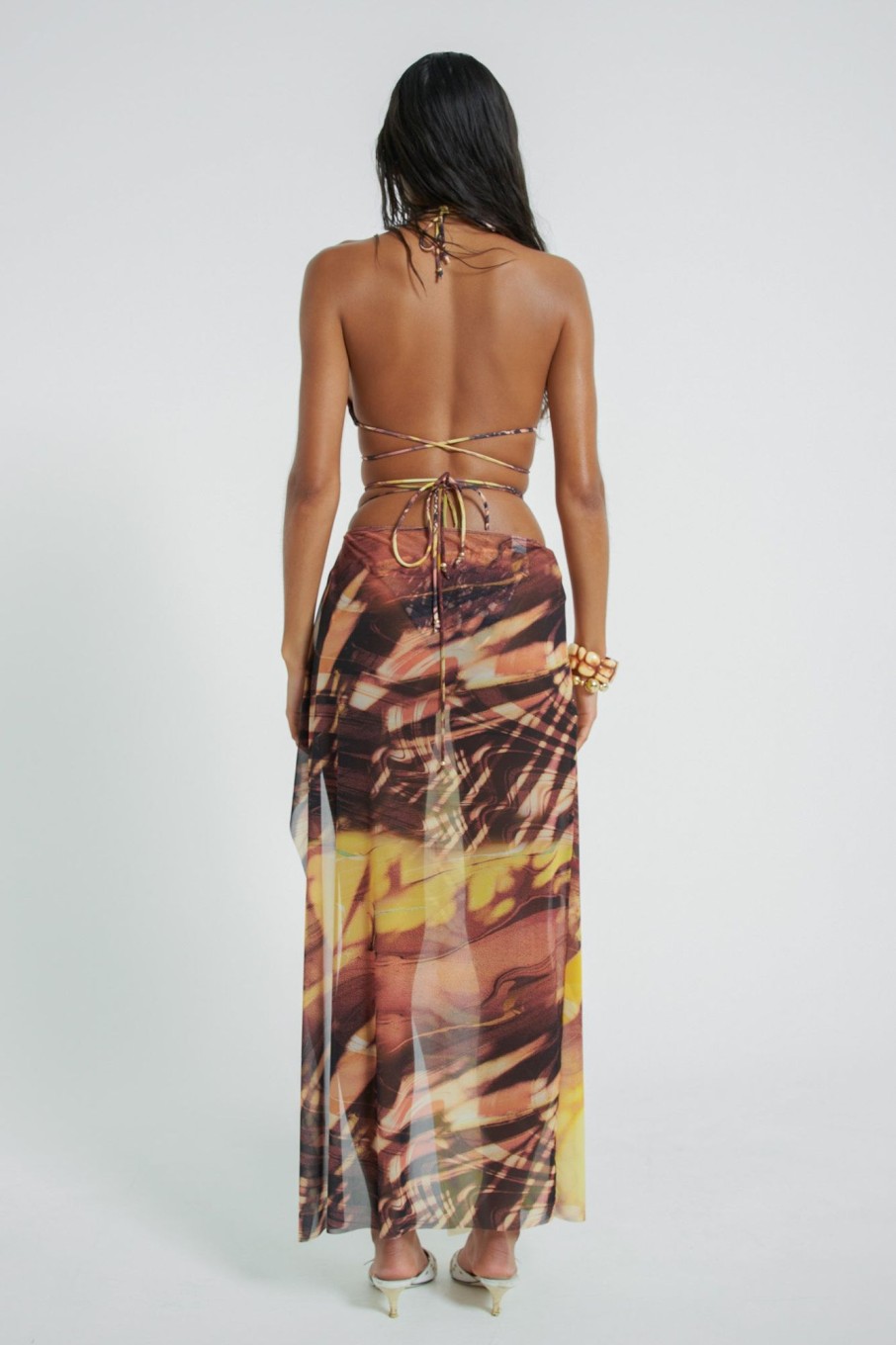 Jaded London Aphrodite Wrap Around Mesh Maxi Skirt | Maxi Skirts