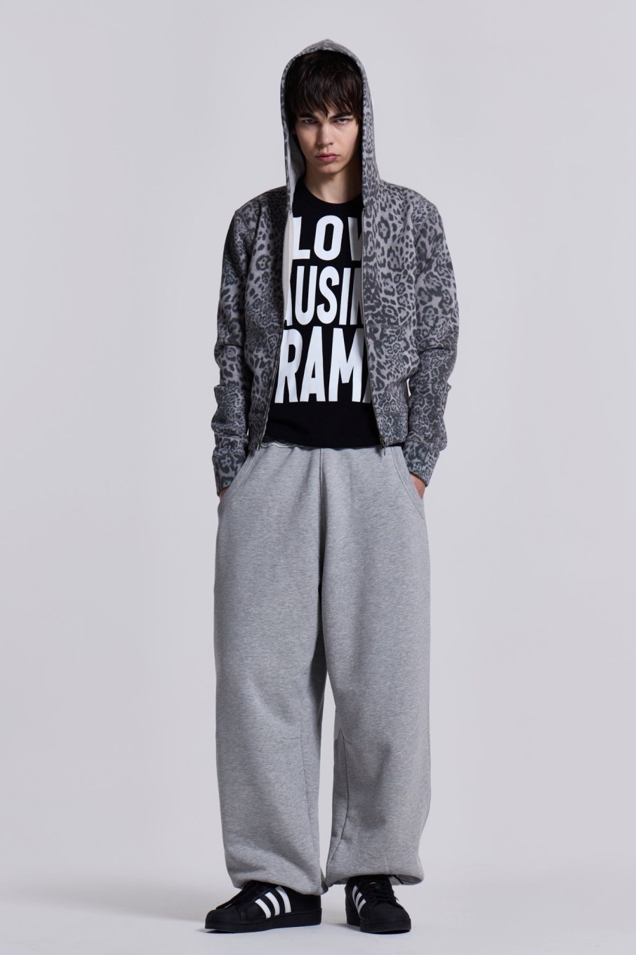 Jaded London Grey Marl Cuffed Monster Jogger | Loungewear