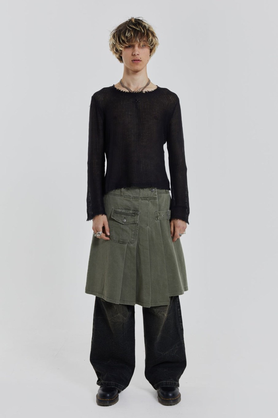 Jaded London Khaki Anarcho Kilt | Kilts