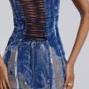 Jaded London Zion Denim Corset Mini Dress | Mini Dresses