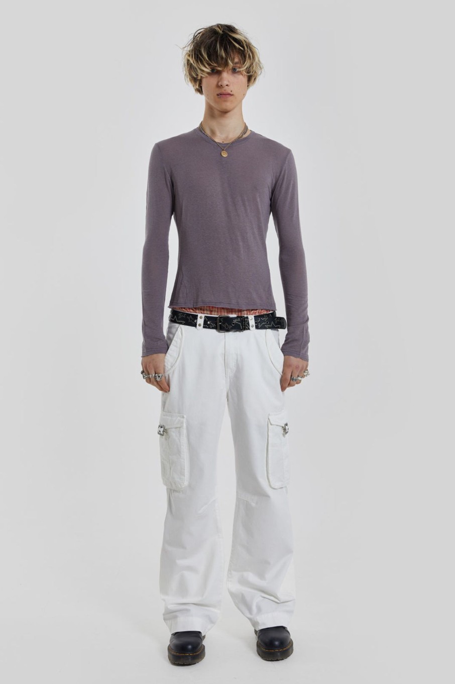 Jaded London White Straight Leg Cargo Trousers | Trousers & Pants