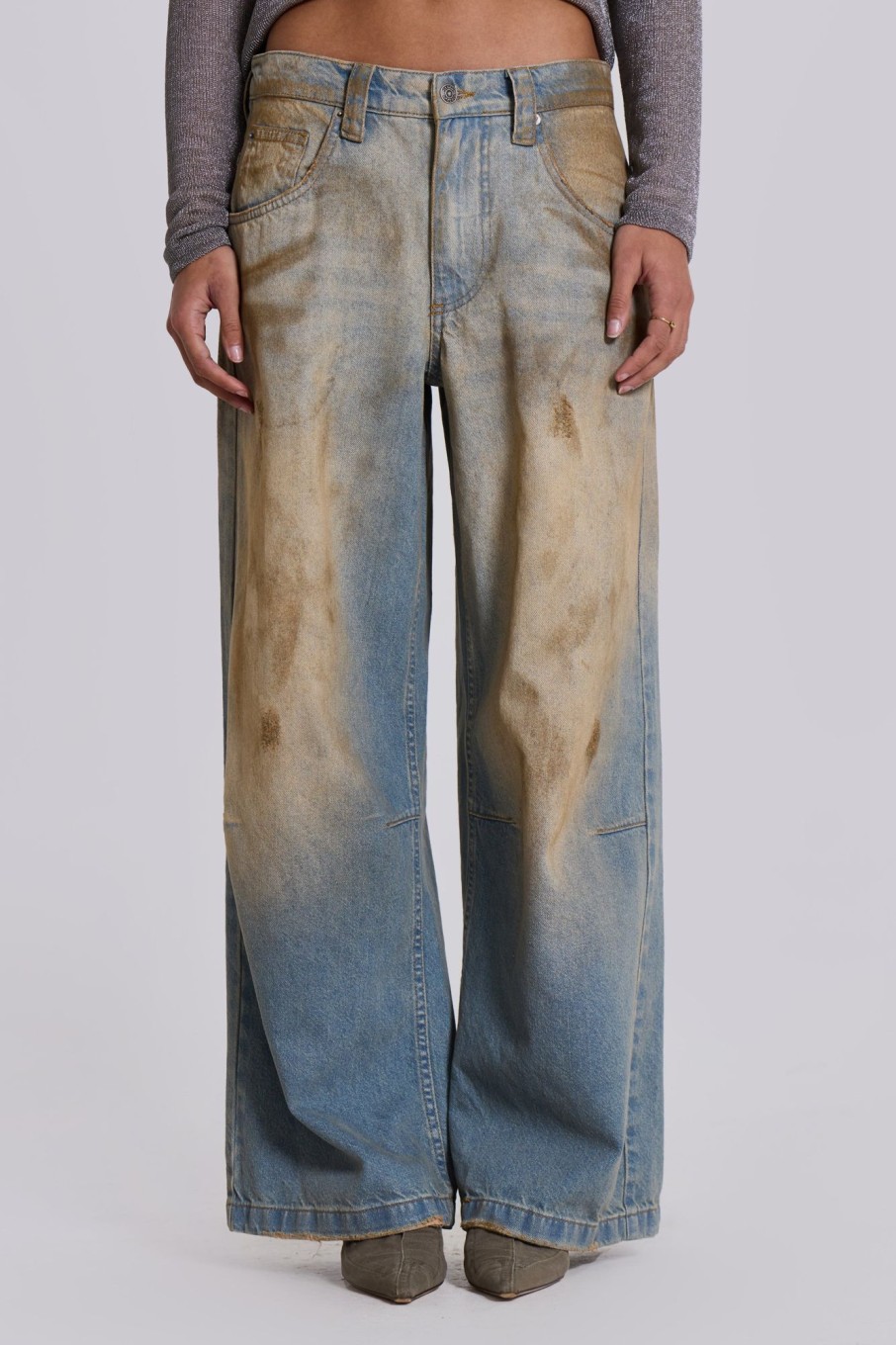 Jaded London Mud Wash Colossus Jeans | Statement Jeans