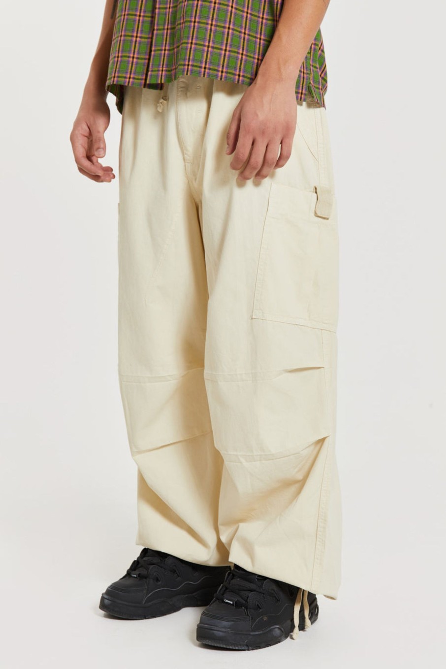 Jaded London Ecru Parachute Cargo Pants | Trousers & Pants