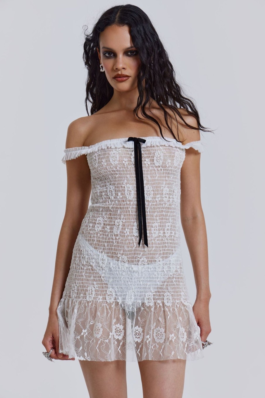 Jaded London Rita Mini Dress In White | Mini Dresses