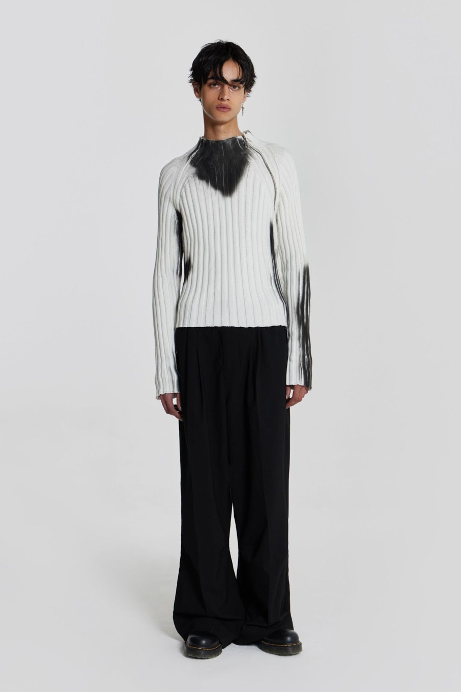 Jaded London White Asymmetric Luster Knit | Knitwear