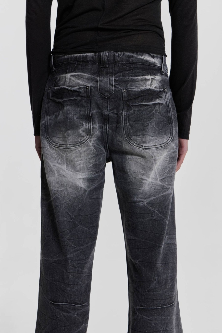 Jaded London Black Crease Blaze Jeans | Jeans