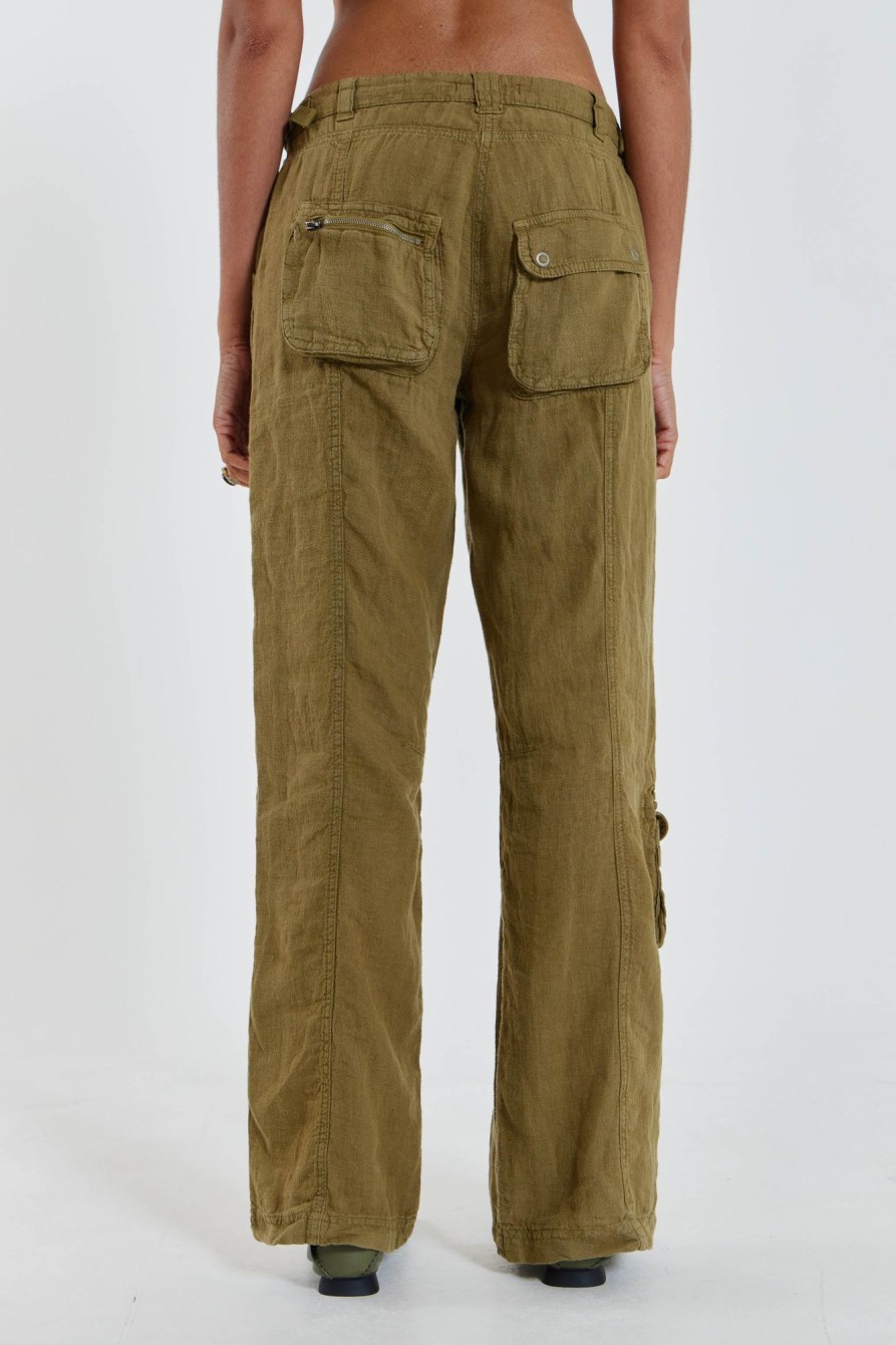 Jaded London Devon Linen Cargo Trousers | Cargo Pants