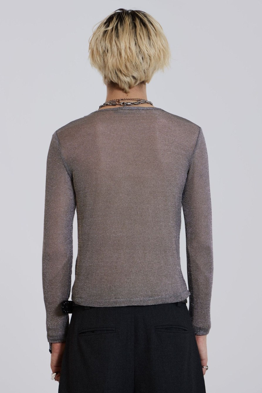 Jaded London Platinum Mesh Knit | Knitwear