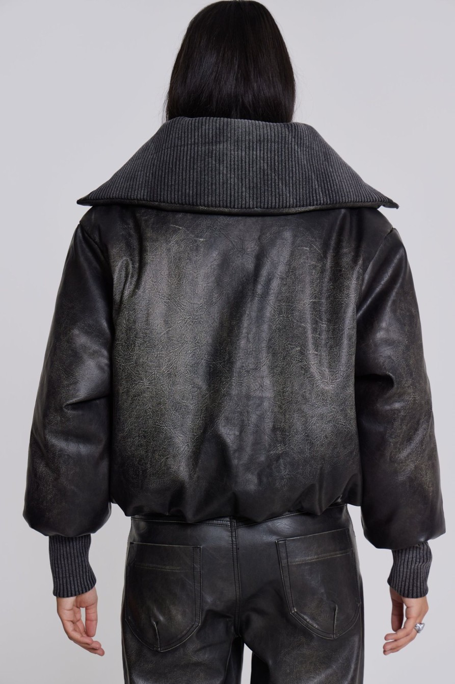 Jaded London Alloy Vegan Leather Bomber Jacket | Outerwear