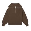 Jaded London Ntrls Mocha Quarter Zip Sweatshirt | Loungewear