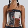 Jaded London Daytona Vegan Leather Corset Top | Bandeau Tops