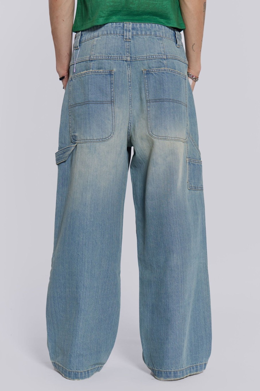 Jaded London Light Wash Colossus Carpenter Jeans | Jeans