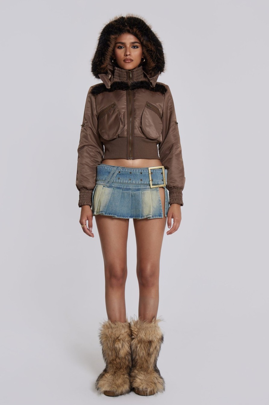 Jaded London Lennux Faux Fur Bomber Jacket | Outerwear