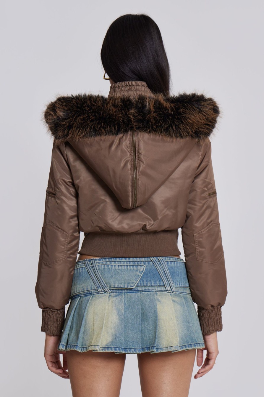 Jaded London Lennux Faux Fur Bomber Jacket | Outerwear