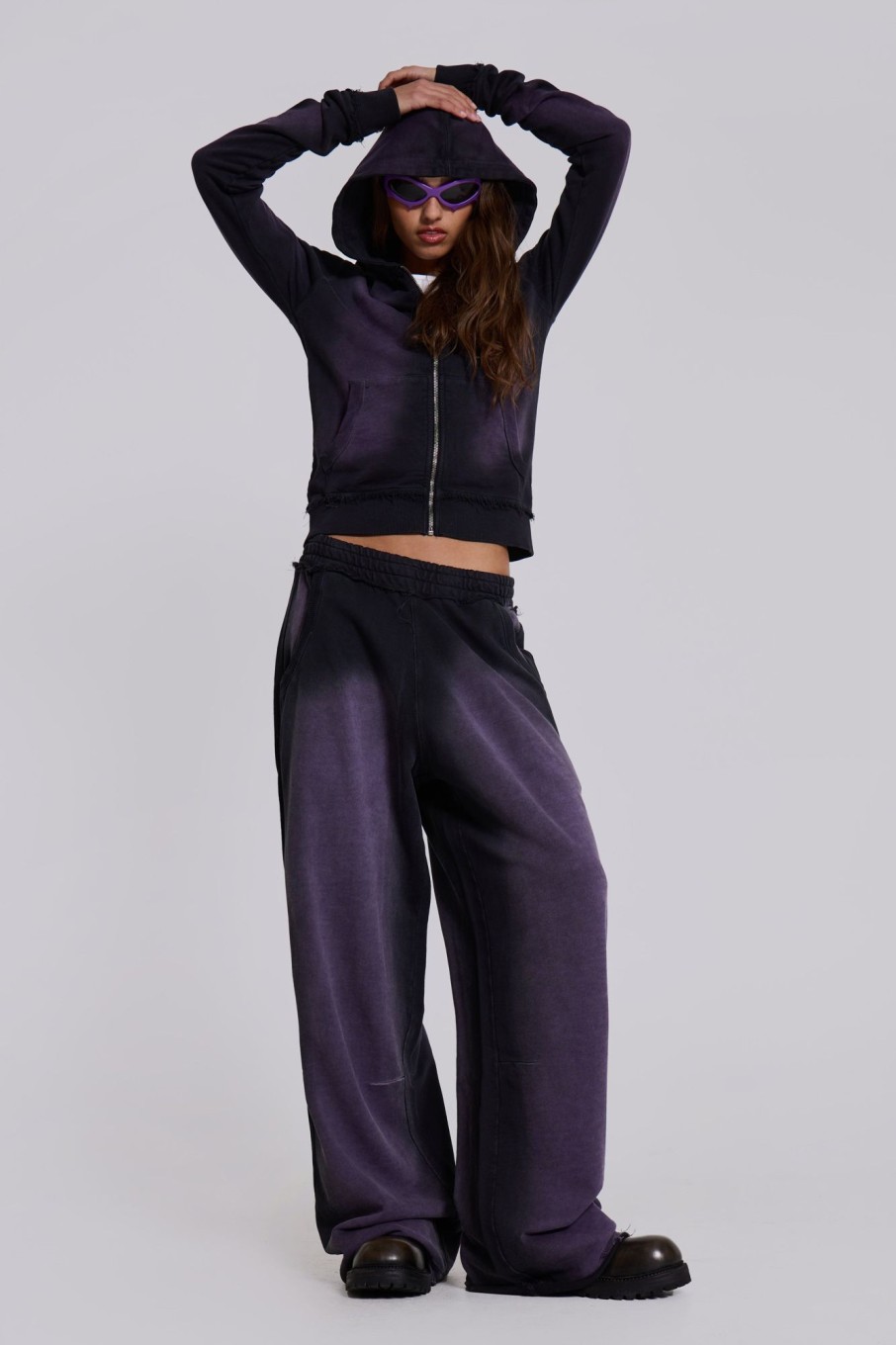 Jaded London Deep Purple Fade Monster Joggers | Loungewear