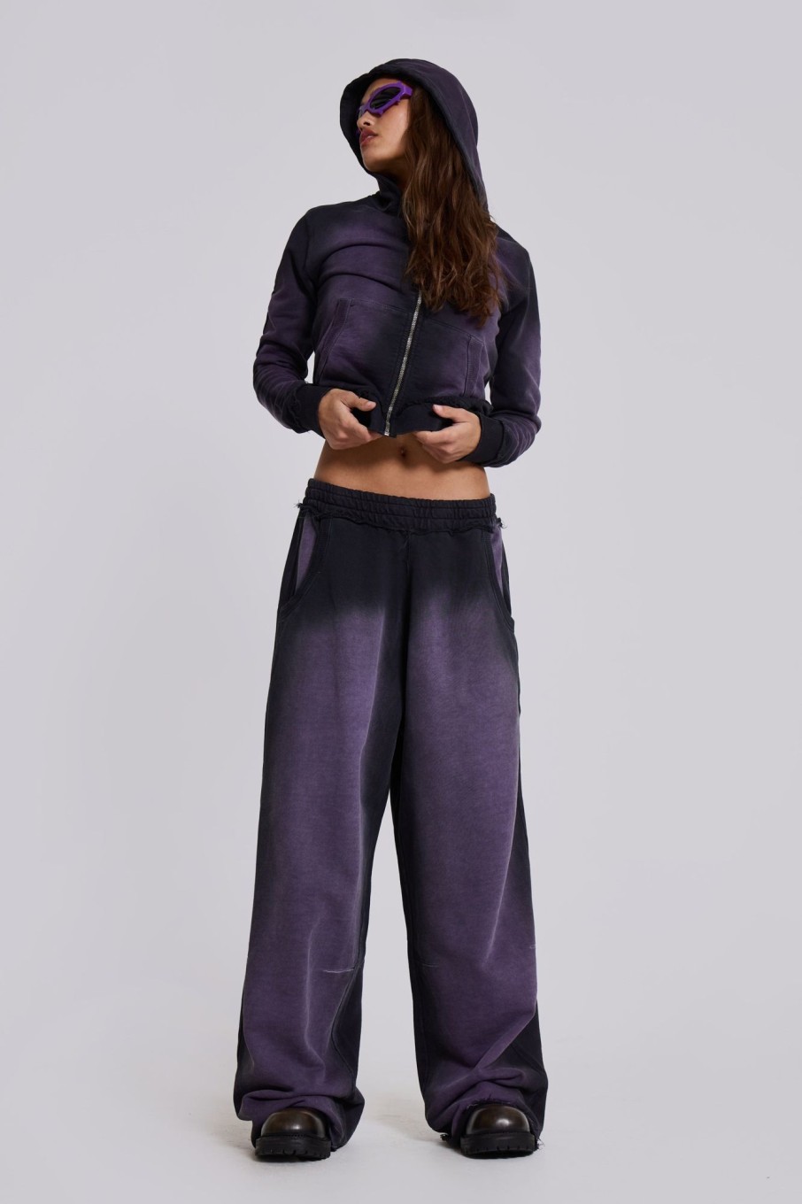 Jaded London Deep Purple Fade Monster Joggers | Loungewear