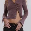 Jaded London Gaia Knitted Asymmetric Top With Studs | Knitwear