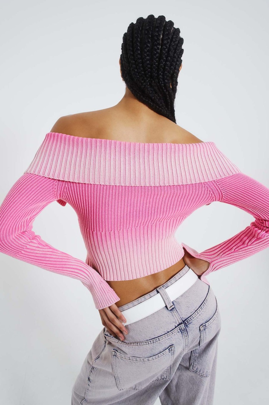 Jaded London Candy Pink Tribeca Knitted Top | Knitwear