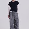 Jaded London Black Oil Wash Parachute Pants | Cargo Pants
