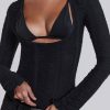 Jaded London Rain Long Sleeve Top With Bralette | Crop Tops