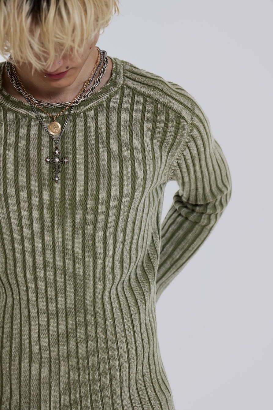 Jaded London Moss Green Vault Knit | Knitwear