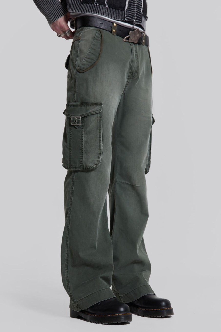 Jaded London Khaki Straight Leg Cargo Trousers | Trousers & Pants