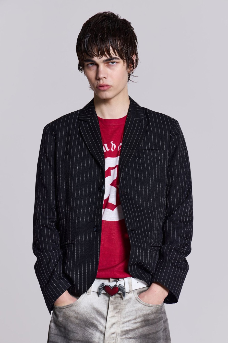 Jaded London Slim Fit Pinstripe Blazer | Outerwear