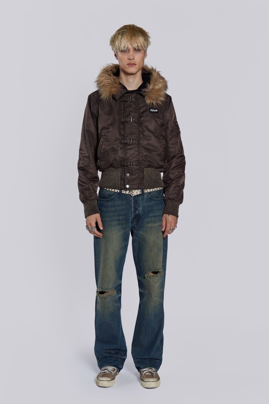 Jaded London Brown Jet Jacket | Outerwear