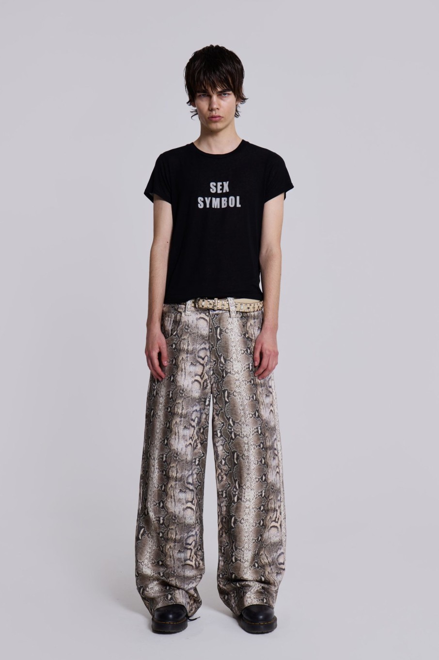 Jaded London Boa Snake Print Colossus Jeans | Jeans