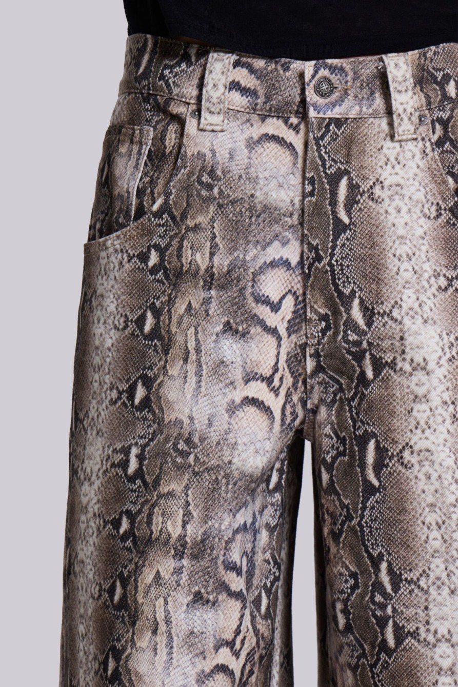 Jaded London Boa Snake Print Colossus Jeans | Jeans