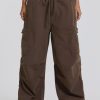 Jaded London Brown Parachute Cargo Pants | Cargo Pants