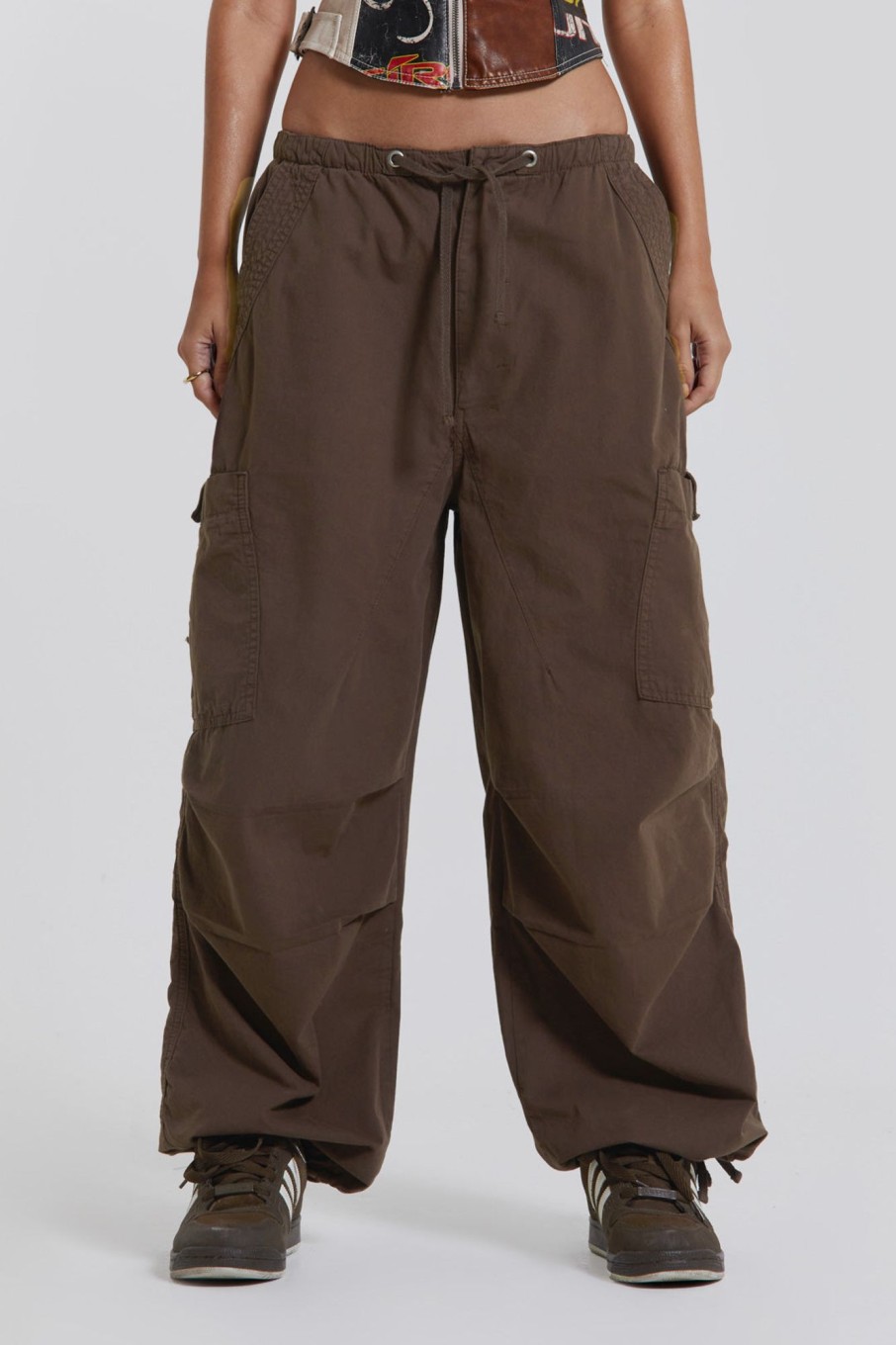 Jaded London Brown Parachute Cargo Pants | Cargo Pants