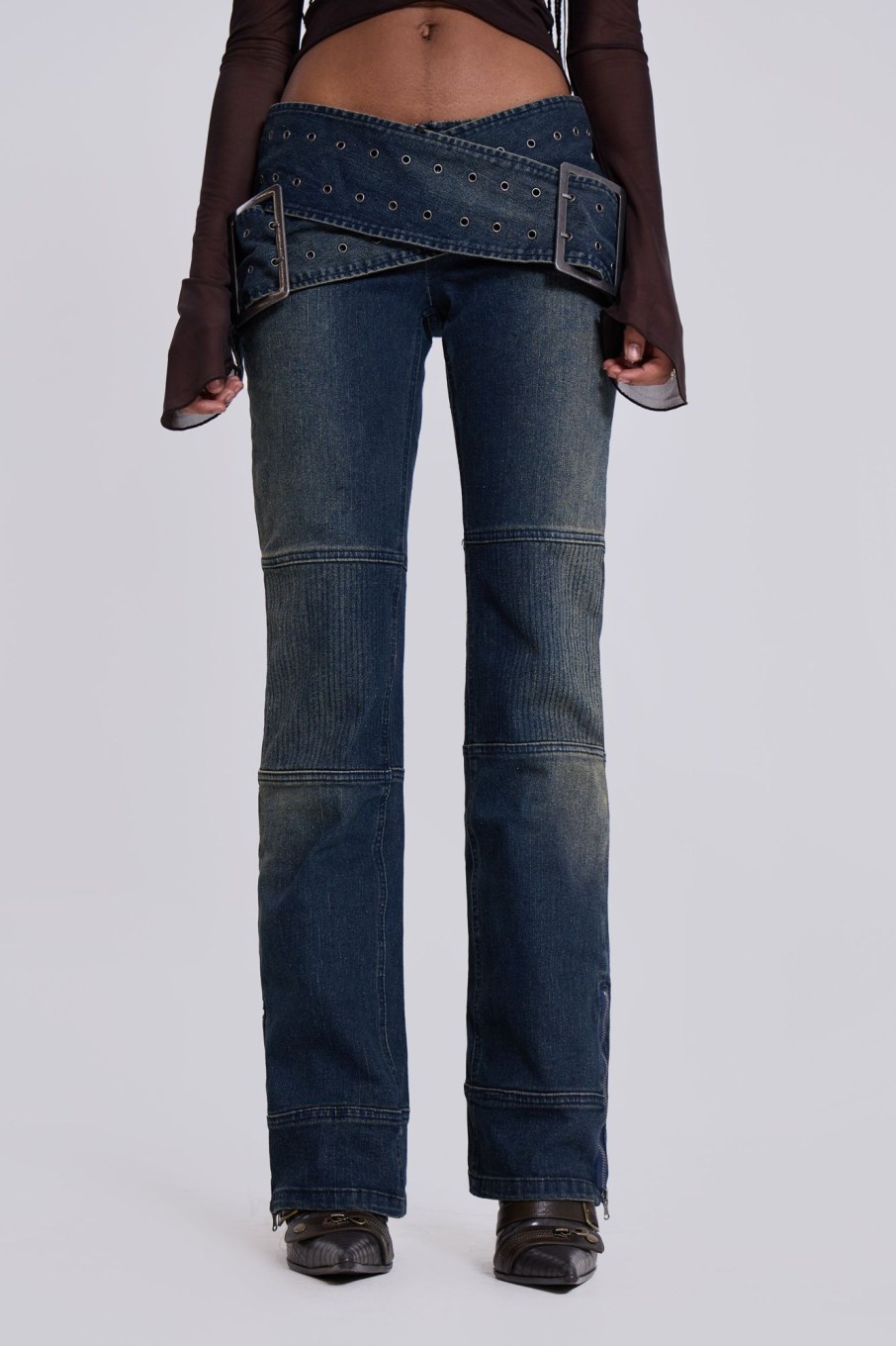 Jaded London Assassin Dark Denim Jeans | Statement Jeans