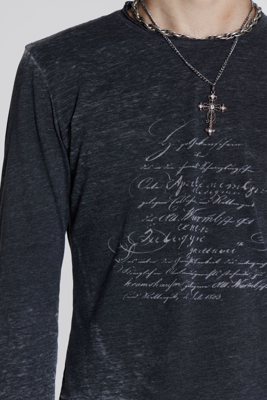 Jaded London Burnout Script Long Sleeve Tee | T-Shirts