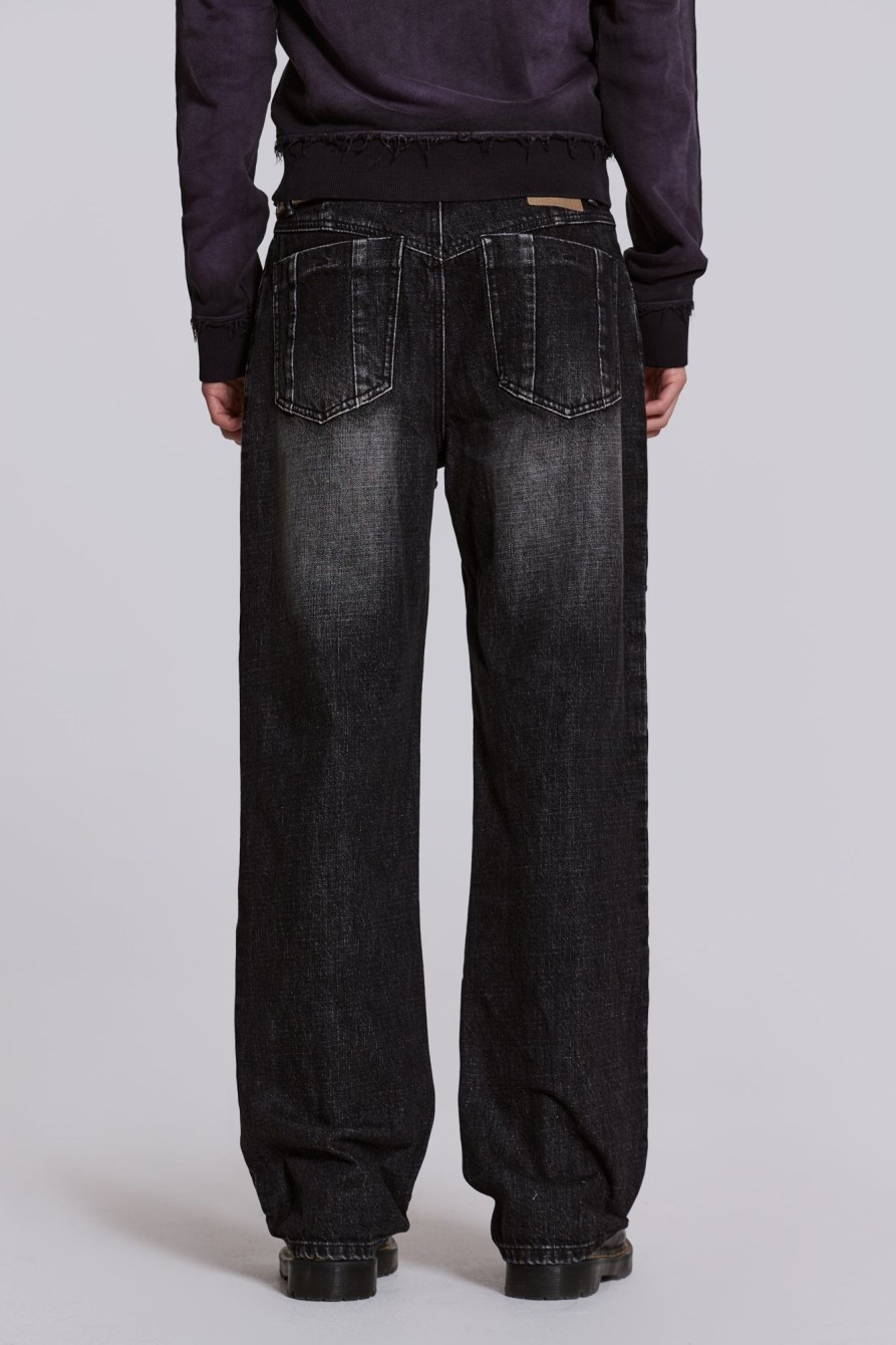 Jaded London Washed Black Stud Scott Jean | Jeans