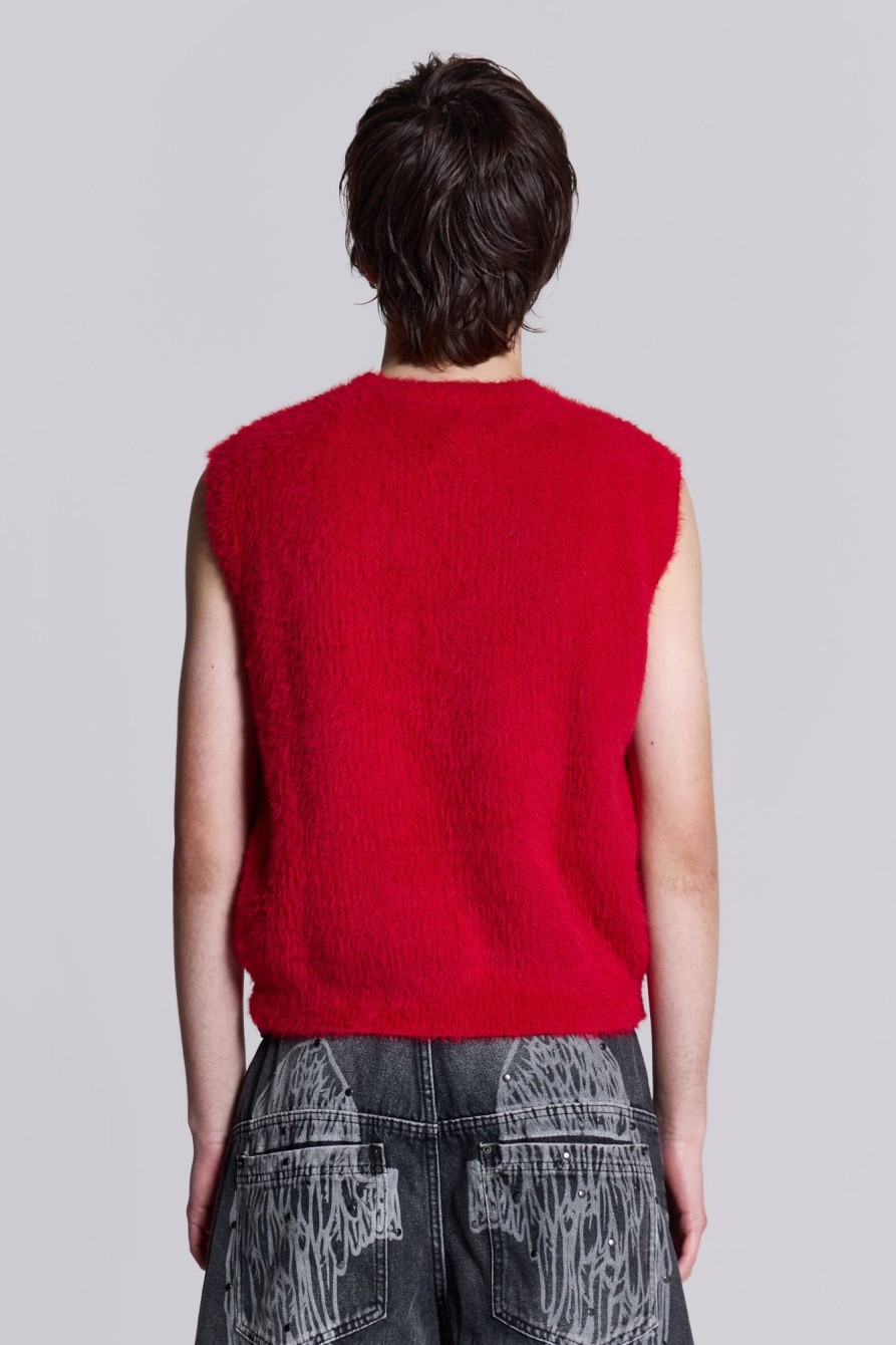 Jaded London Redact Knit Vest | Knitwear