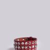 Jaded London Red Leather Studded Bracelet | Accessories