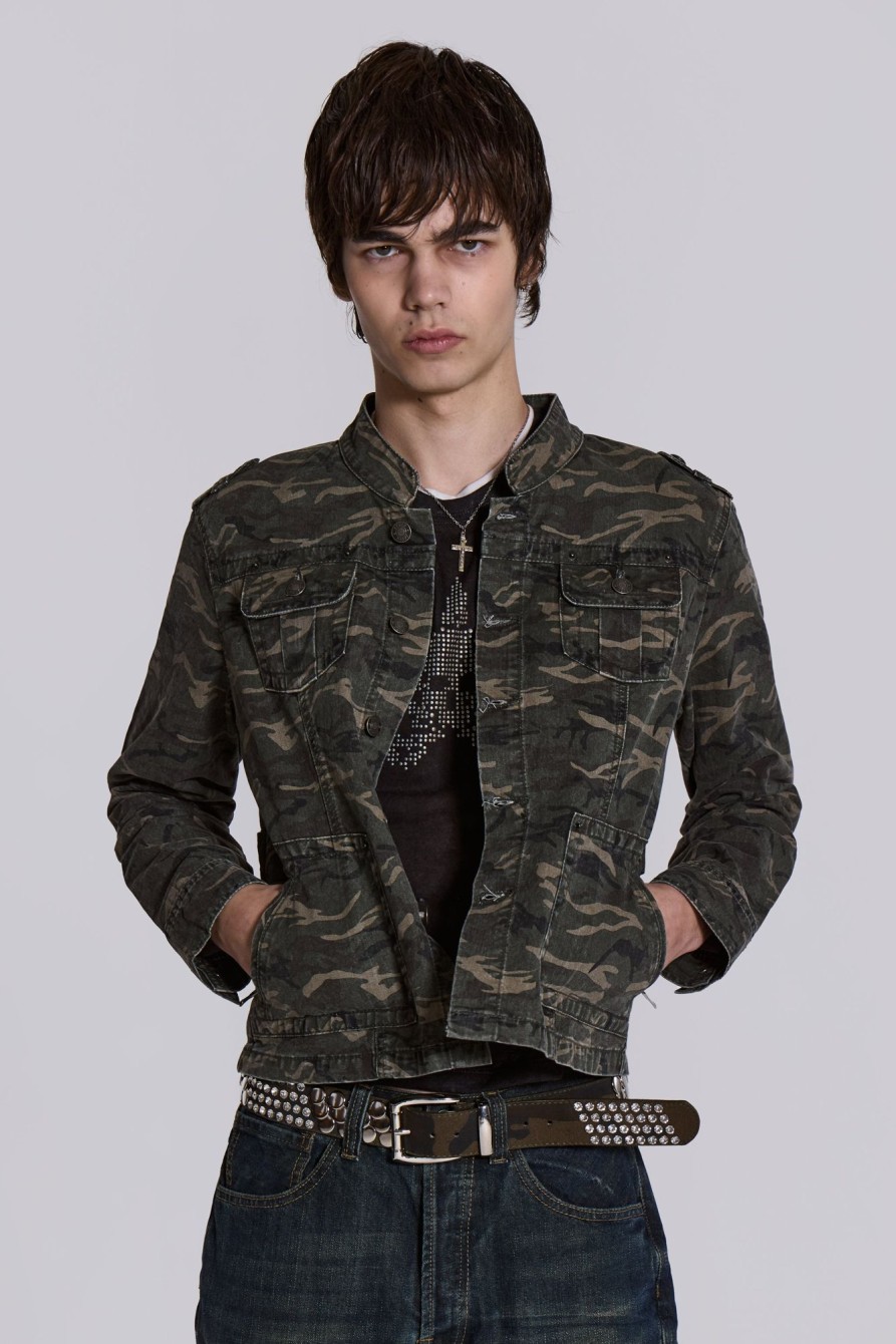 Jaded London Camo Covert Jacket | Outerwear