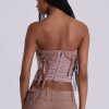 Jaded London Lone Lace Up Gingham Corset | Crop Tops