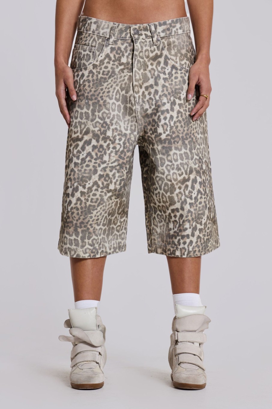 Jaded London Leopard Fade Colossus Jorts | Jorts