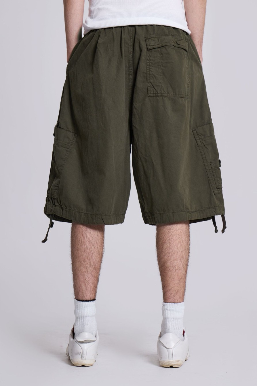 Jaded London Khaki Parachute Cargo Shorts | Shorts & Jorts