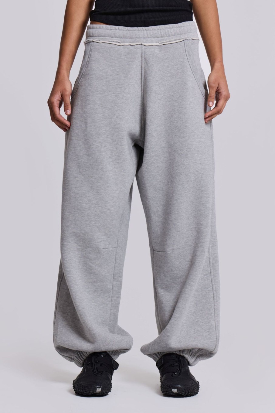 Jaded London Grey Marl Cuffed Monster Jogger | Loungewear