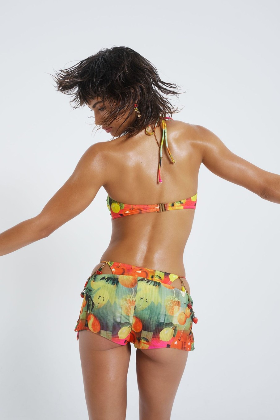 Jaded London Citrus Burst Frill Edge Micro Mini Skort | Beach Cover Ups