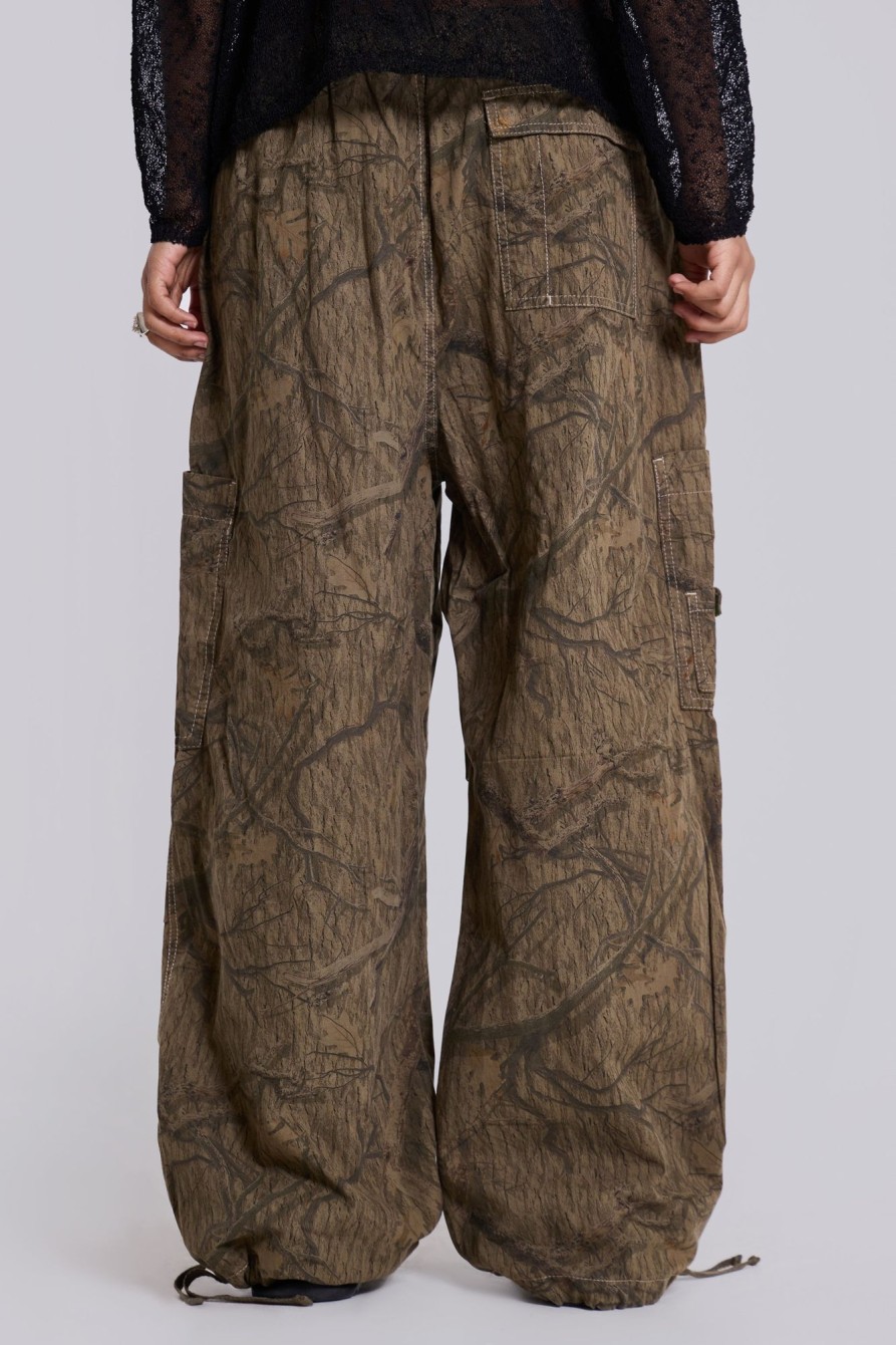 Jaded London Forest Camo Parachute Pants | Cargo Pants