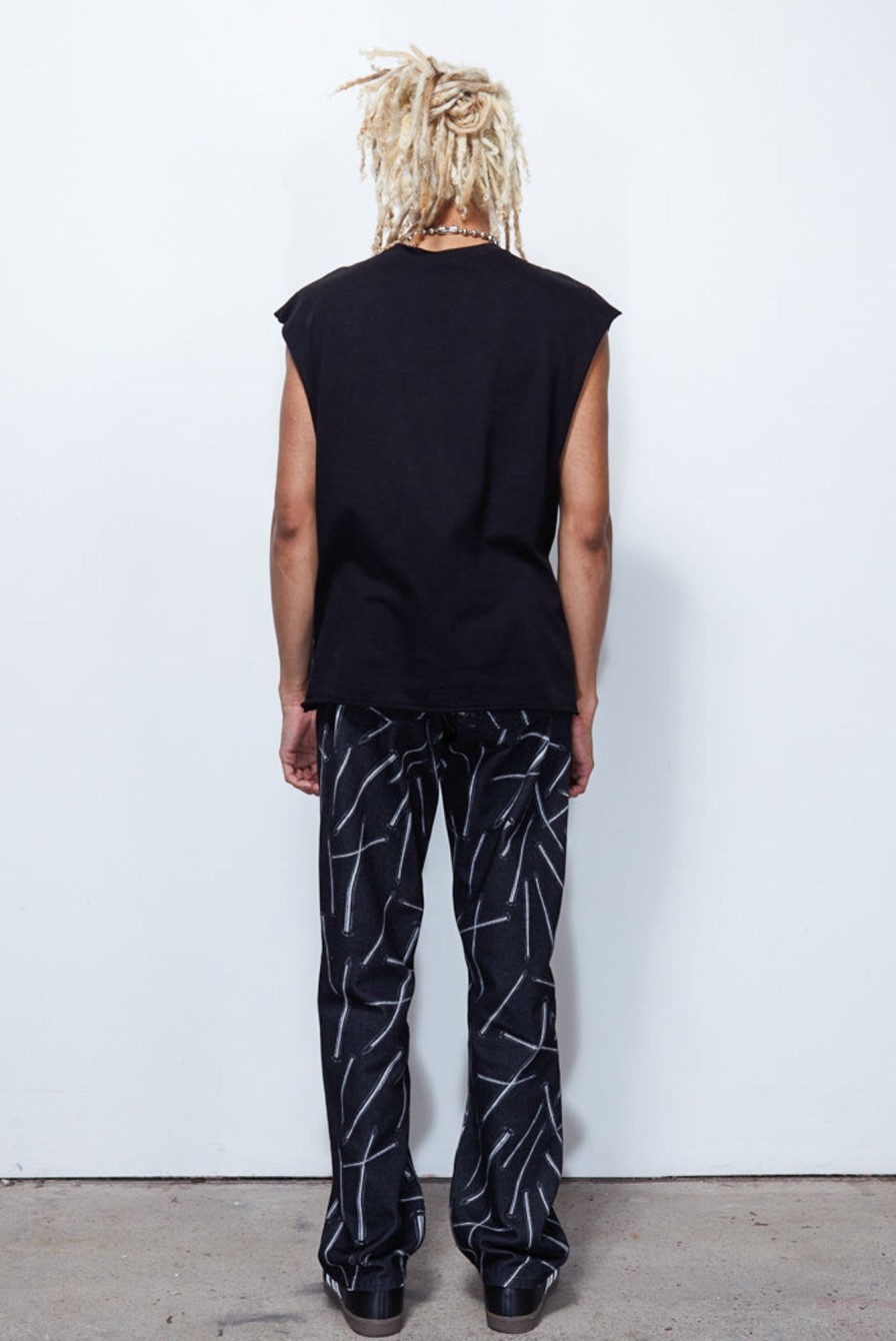 Jaded London Black Receipt Print Vest | Vests